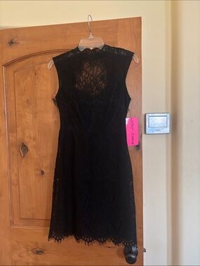 Betsey Johnson Black Lace Midi Dress